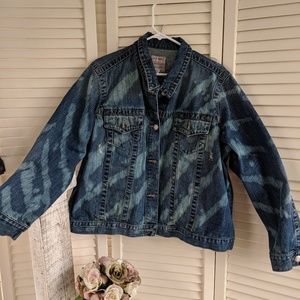 Women's 3X Distressed Bleached Jean Jacket.  #33